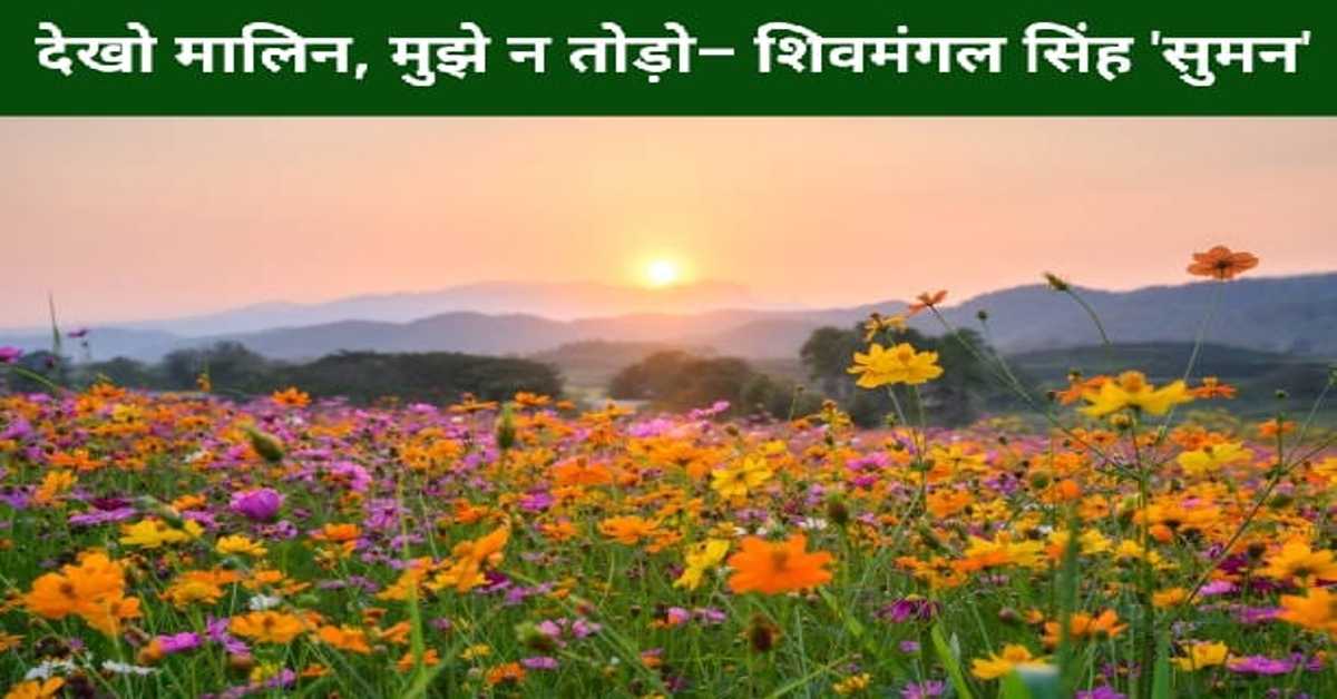 देखो मालिन, मुझे न तोड़ो– शिवमंगल सिंह 'सुमन'